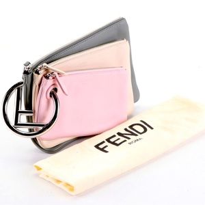 Sold-Fendi Triplette Multicolor Trio Zip Pouch/Clutch!